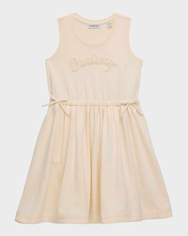 Girl's Corala Toweling Logo Applique Sleeveless Dress, Size 3-12